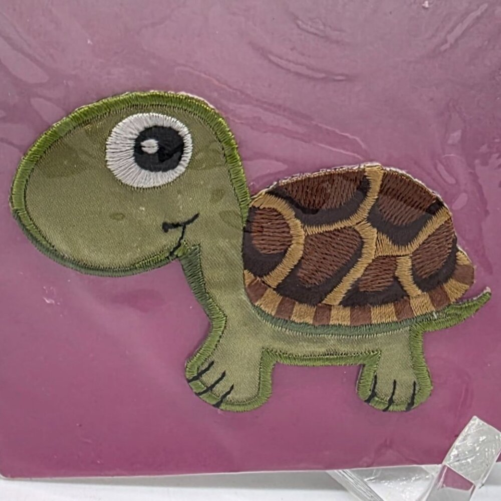 Tulip Iron-On Turtle Applique Embroidered Patch For Fabric Craft 3.5"x2.5"